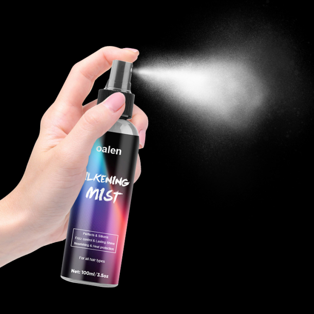 Hair Silk Mist Spray Customized Silk Mist Soft Smooth Heat Protectant Silkening Mist,oalen cosmetics