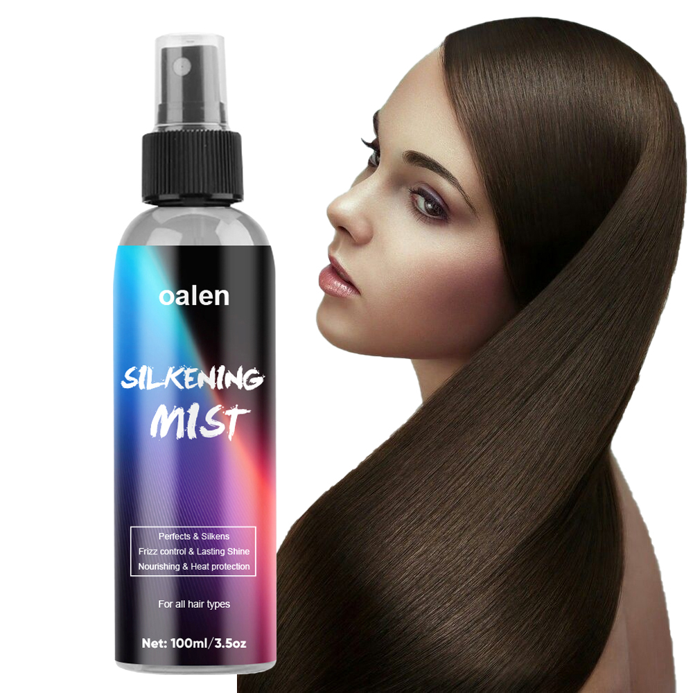 Hair Silk Mist Spray Customized Silk Mist Soft Smooth Heat Protectant Silkening Mist,oalen cosmetics
