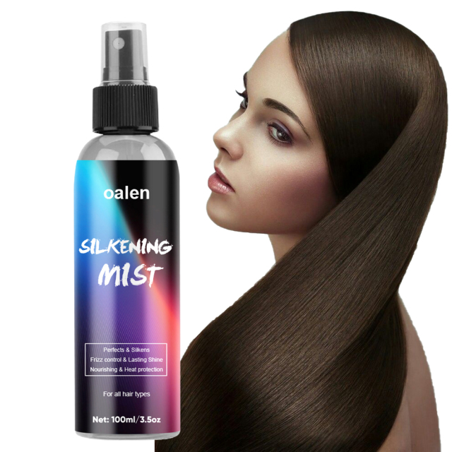 Hair Silk Mist Spray Customized Silk Mist Soft Smooth Heat Protectant Silkening Mist,oalen cosmetics