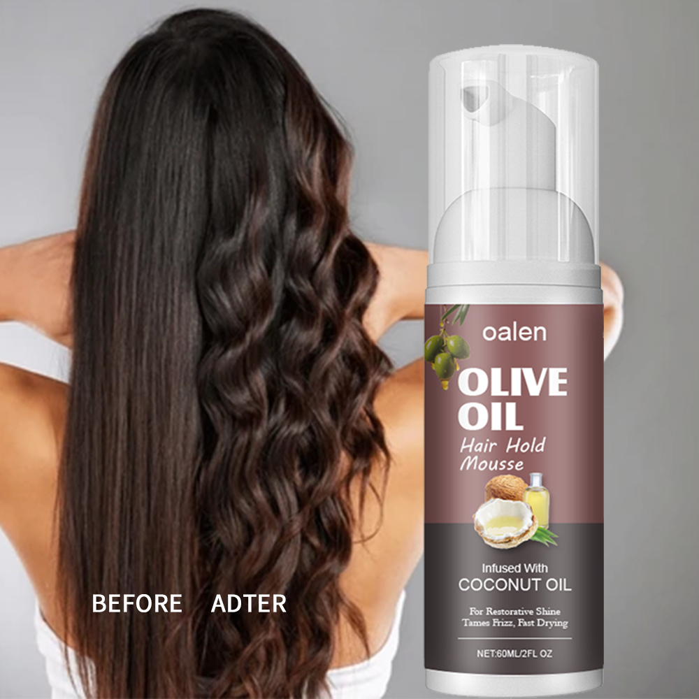 Organic Coconut Oil Foaming Wrap Strong Hold Cream Mousse for Hair Anti-Sheen Protection Curly Popular Hair Mousse,MY SHOP