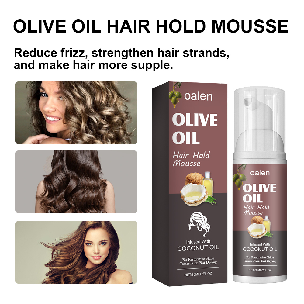 Organic Coconut Oil Foaming Wrap Strong Hold Cream Mousse for Hair Anti-Sheen Protection Curly Popular Hair Mousse,MY SHOP