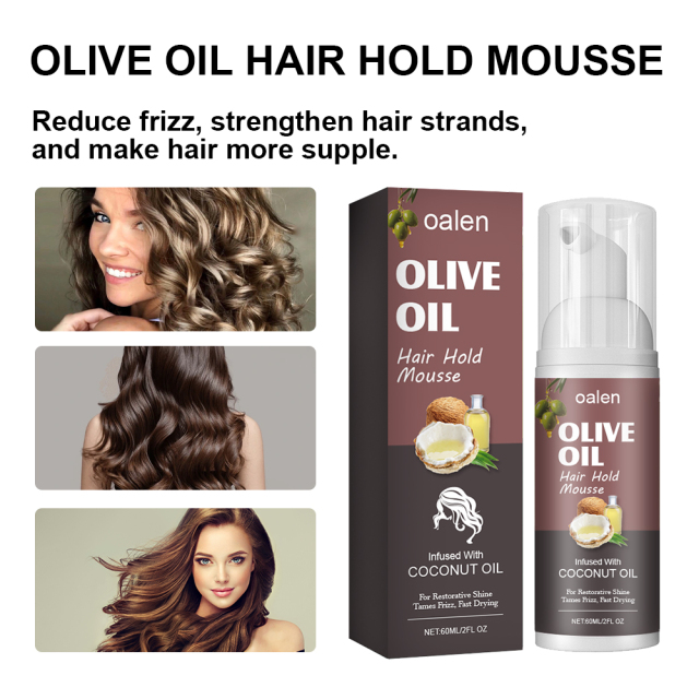 Organic Coconut Oil Foaming Wrap Strong Hold Cream Mousse for Hair Anti-Sheen Protection Curly Popular Hair Mousse,MY SHOP