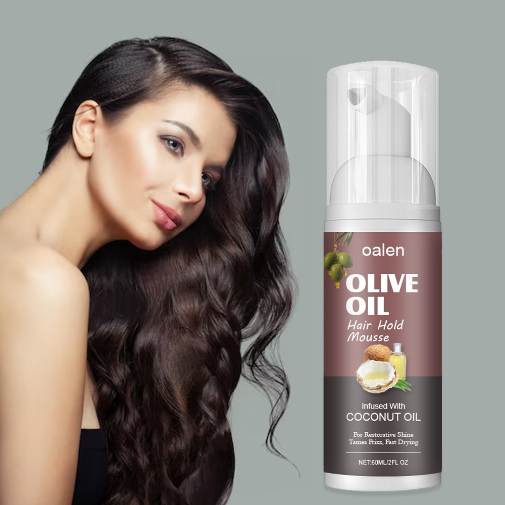 Organic Coconut Oil Foaming Wrap Strong Hold Cream Mousse for Hair Anti-Sheen Protection Curly Popular Hair Mousse,MY SHOP