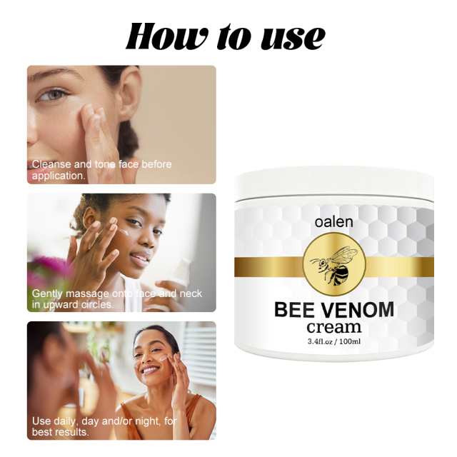 OEM Custom Formula 100g Soothing Bee Venom Cream with Organic Firming Cream for  Skin Tightening and Anti Aging,oalen cosmetics