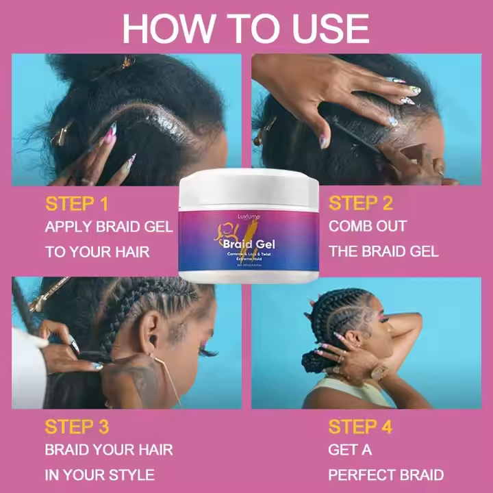 OEM/ODM Braid Gel Extreme Hold Hair Loc and Twist Gel Custom Logo Strong Hold Braid Gel,MY SHOP