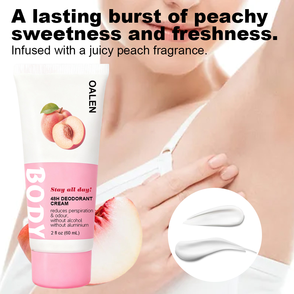Underarm Deodorant Cream Antiperspirant Deodorant with Peach 60ml Odor-Free Skin Formula,MY SHOP