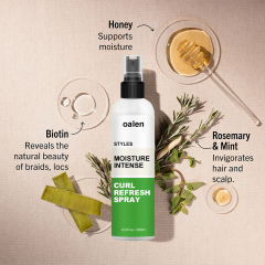Free Sample Hair Curl Spray Enhances Waves Curls Moisturizing Anti-frizz Detangler Spray for Curly Hair,oalen cosmetics