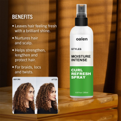 Free Sample Hair Curl Spray Enhances Waves Curls Moisturizing Anti-frizz Detangler Spray for Curly Hair,oalen cosmetics