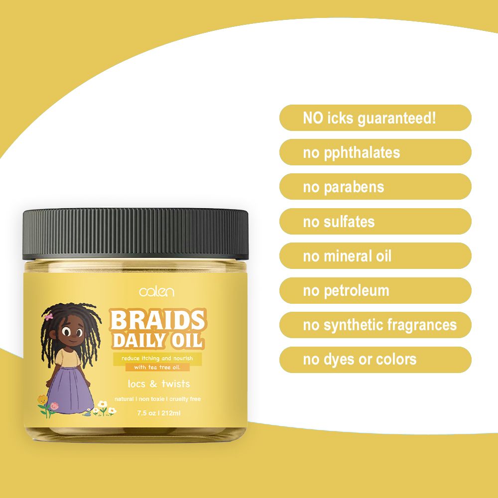 Hot Selling OEM ODM 100% Natural Kids Hair Oil for Curly, Natural, and Braided Styles,oalen cosmetics