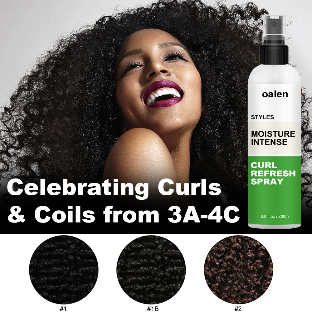 Free Sample Hair Curl Spray Enhances Waves Curls Moisturizing Anti-frizz Detangler Spray for Curly Hair,oalen cosmetics