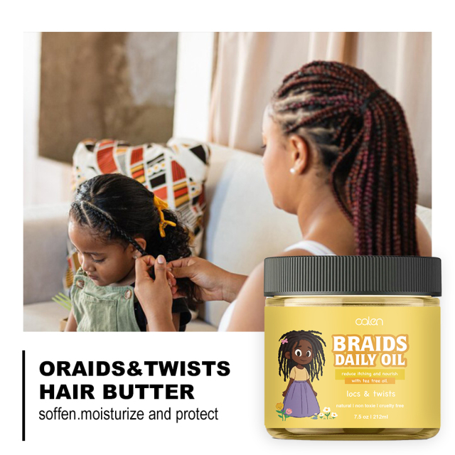 Hot Selling OEM ODM 100% Natural Kids Hair Oil for Curly, Natural, and Braided Styles,oalen cosmetics