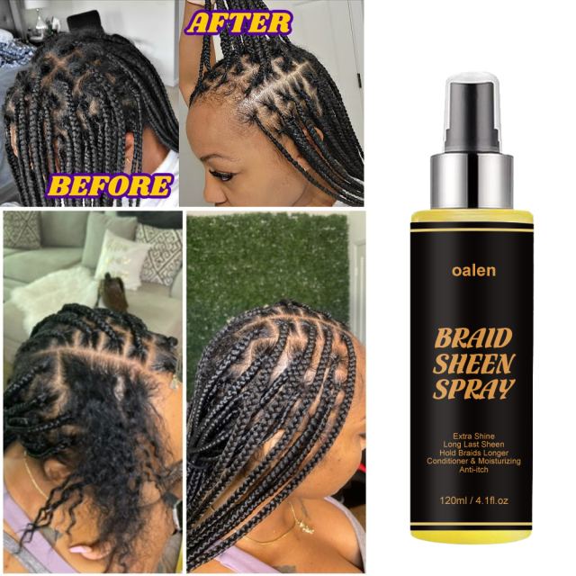 Braid Sheen Spray for Natural Hair Long-Lasting Shine Frizz Control Shine Moisturize Protect for All Hair Types,MY SHOP