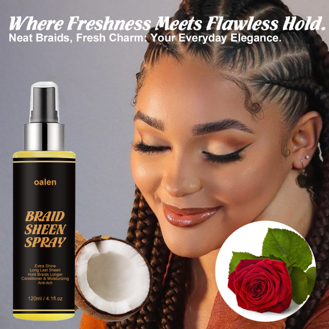 Braid Sheen Spray for Natural Hair Long-Lasting Shine Frizz Control Shine Moisturize Protect for All Hair Types,MY SHOP
