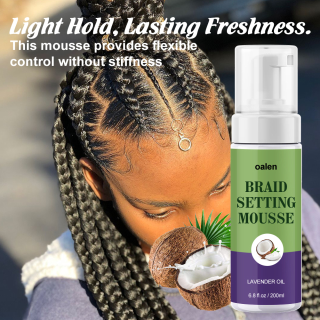 Hair Styling Foam Braids Styling Mousse Private Label Curly Styling Mousse for Braids Loc and Twist,oalen cosmetics