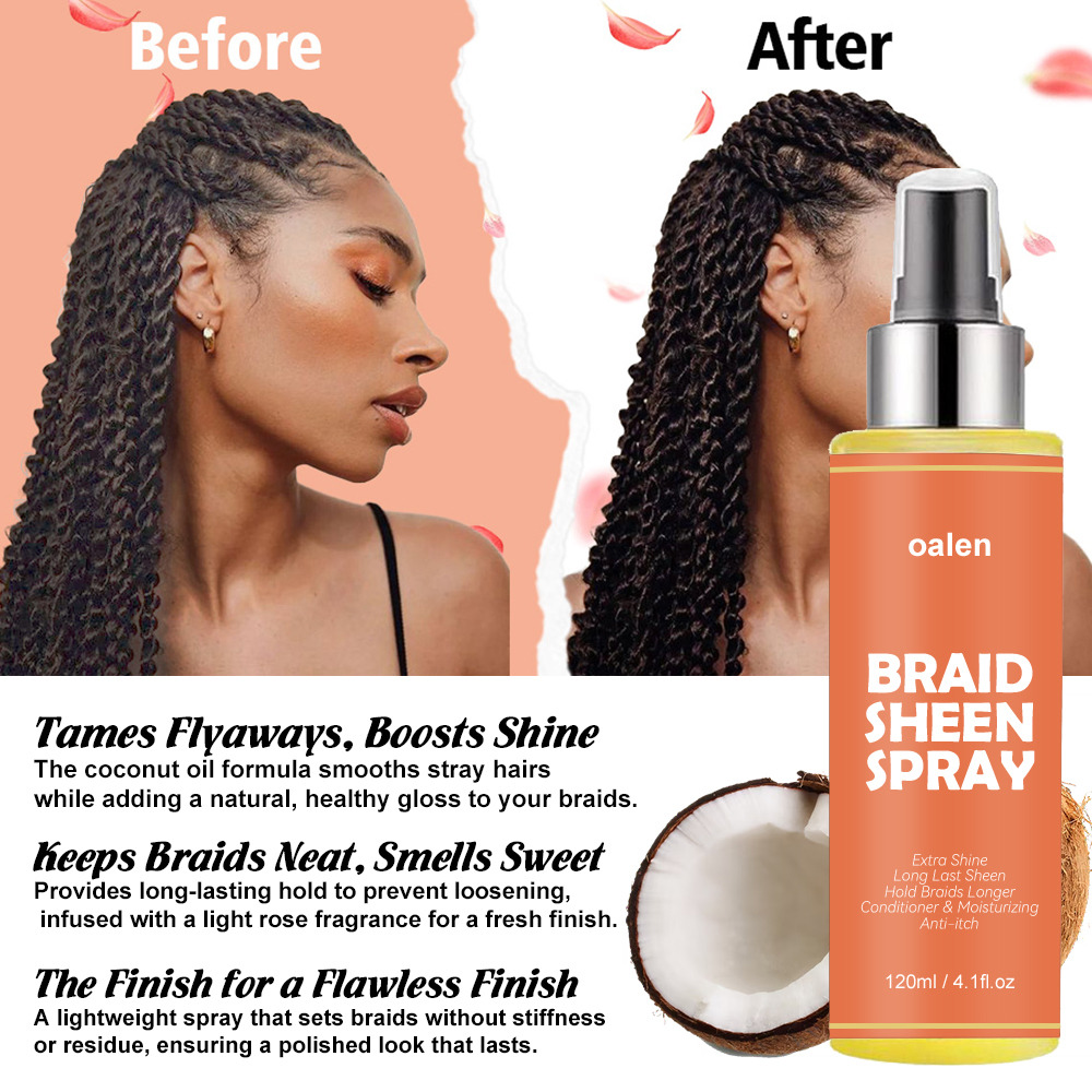 Braid Sheen Spray for Natural Hair Long-Lasting Shine Frizz Control Shine Moisturize Protect for Braid,MY SHOP