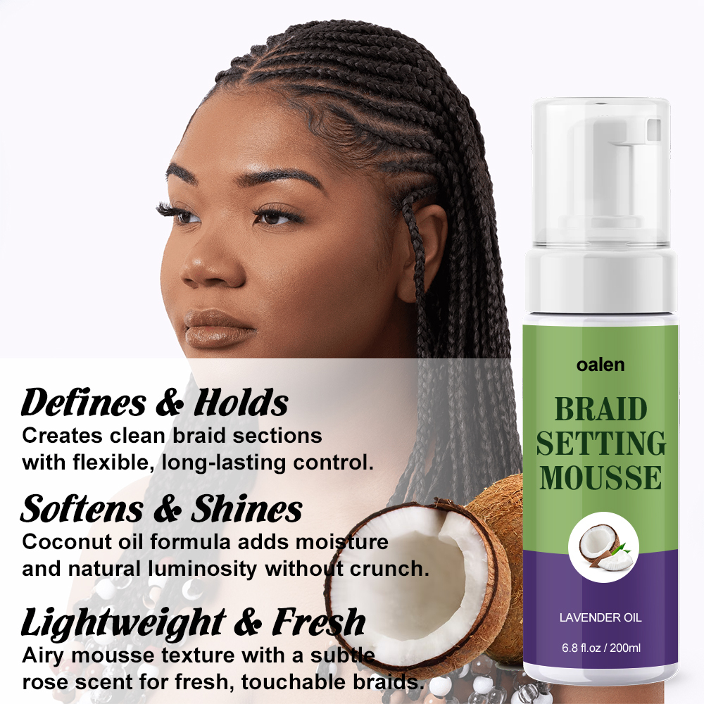 Hair Styling Foam Braids Styling Mousse Private Label Curly Styling Mousse for Braids Loc and Twist,oalen cosmetics
