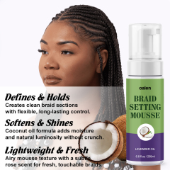 Hair Styling Foam Braids Styling Mousse Private Label Curly Styling Mousse for Braids Loc and Twist,oalen cosmetics