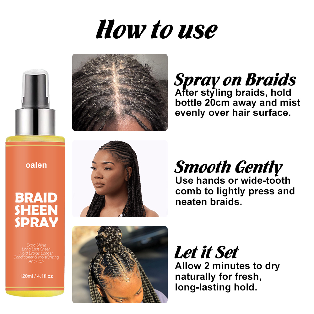 Braid Sheen Spray for Natural Hair Long-Lasting Shine Frizz Control Shine Moisturize Protect for Braid,MY SHOP