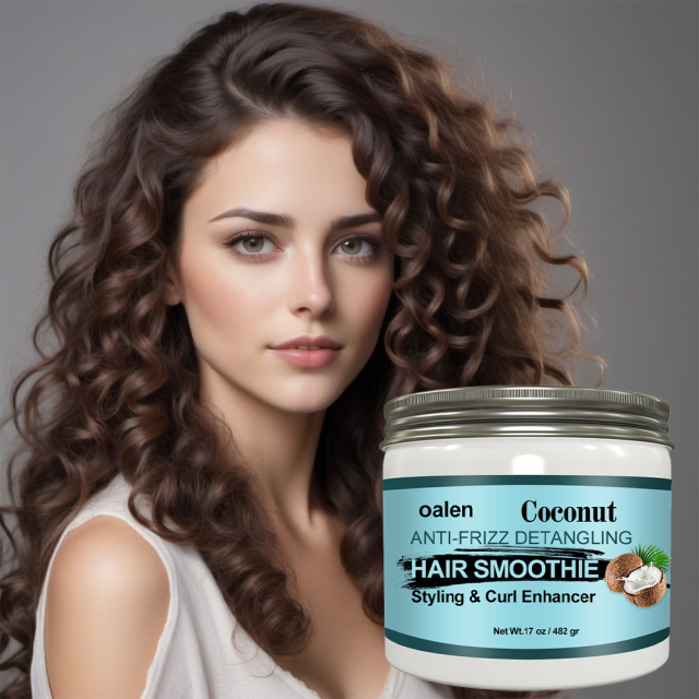 Factory Custom Design Natural Coconut Curl Enhancing Curling Styling Cream for Curl Detangle Hair,oalen cosmetics