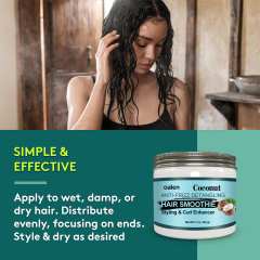 Factory Custom Design Natural Coconut Curl Enhancing Curling Styling Cream for Curl Detangle Hair,oalen cosmetics