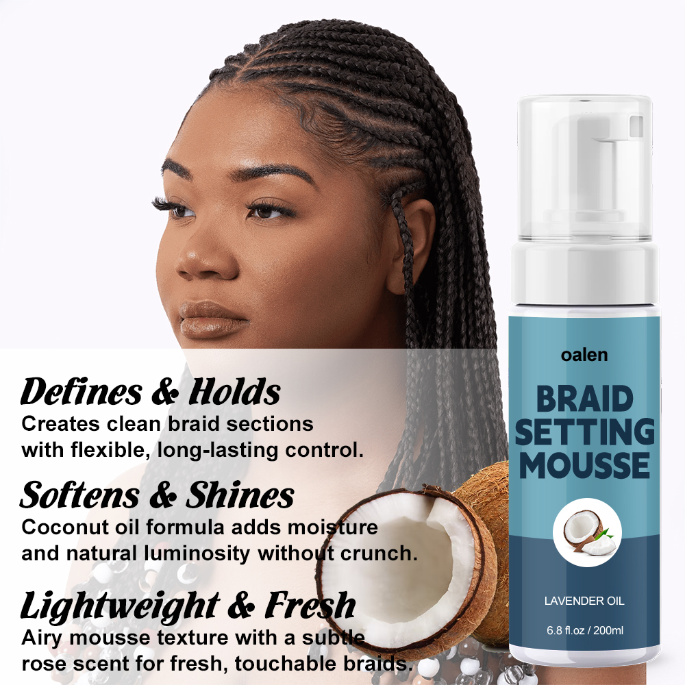 Braids Styling Mousse Private Label Curly Styling Mousse for Braids Loc and Twist,oalen cosmetics