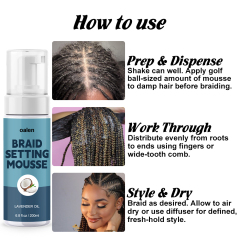 Braids Styling Mousse Private Label Curly Styling Mousse for Braids Loc and Twist,oalen cosmetics