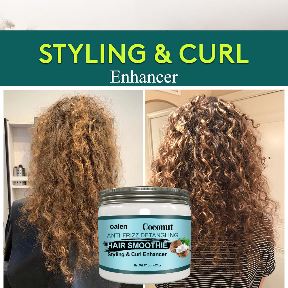 Factory Custom Design Natural Coconut Curl Enhancing Curling Styling Cream for Curl Detangle Hair,oalen cosmetics