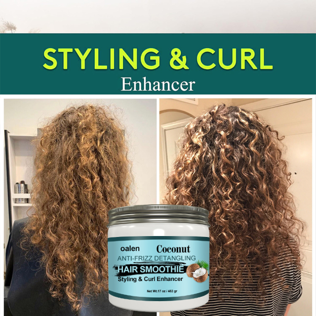 Factory Custom Design Natural Coconut Curl Enhancing Curling Styling Cream for Curl Detangle Hair,oalen cosmetics