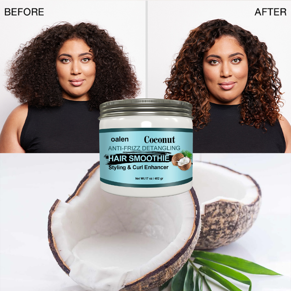 Factory Custom Design Natural Coconut Curl Enhancing Curling Styling Cream for Curl Detangle Hair,oalen cosmetics