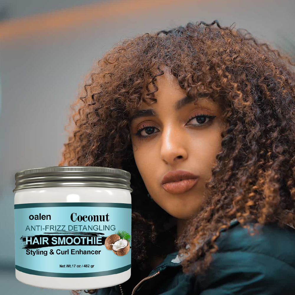 Factory Custom Design Natural Coconut Curl Enhancing Curling Styling Cream for Curl Detangle Hair,oalen cosmetics
