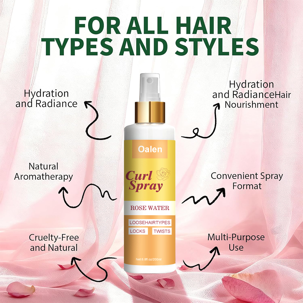 Customized Curly Hair Care Spray Hair Salon Rose Ingredients Refreshing Spray Products for Curly Hair,MY SHOP