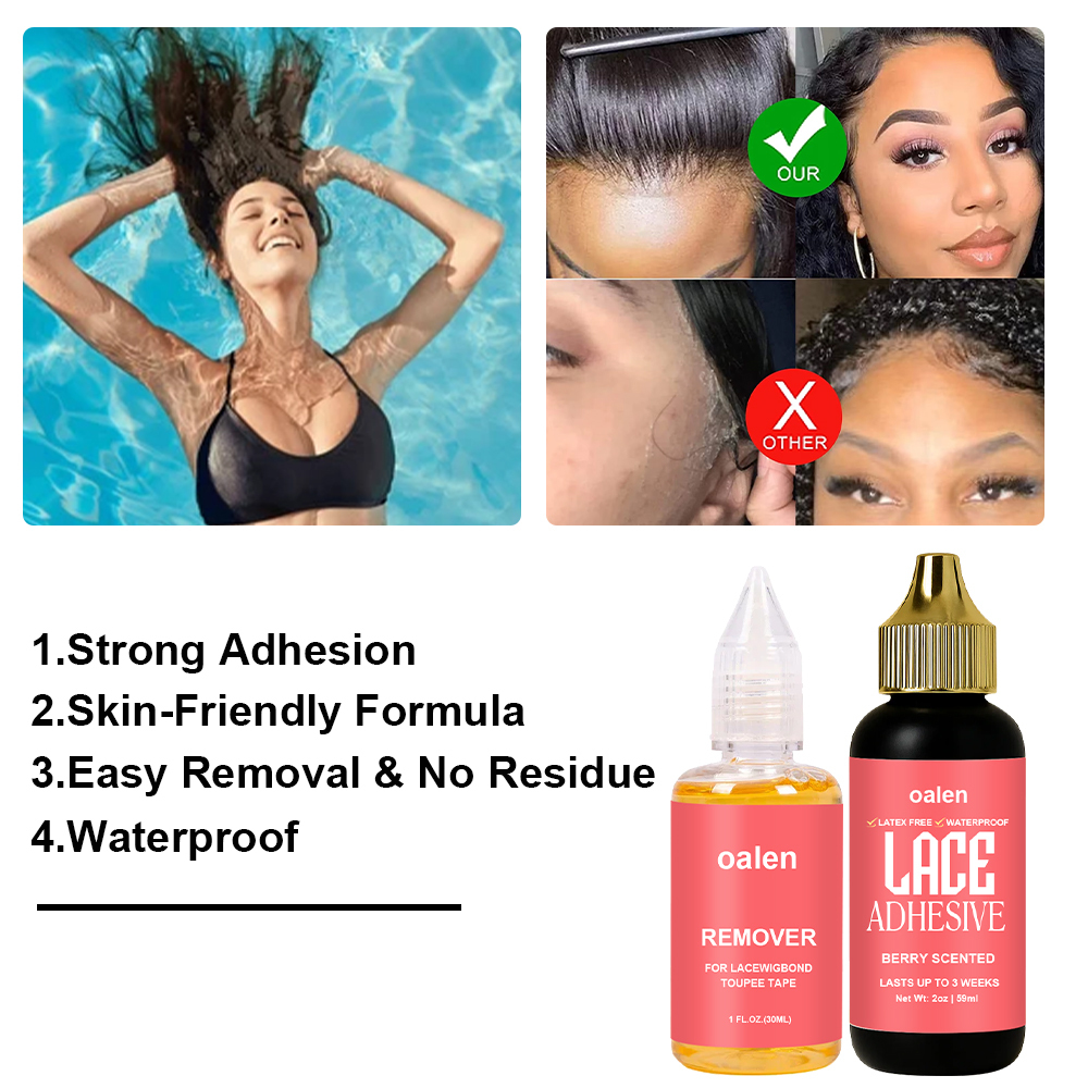 Custom Logo Styling Curl Mousse Scented Clear Lace Wig Glue Waterproof Hair Extensions Tools and Lace Glue Wig Adhesive,oalen cosmetics