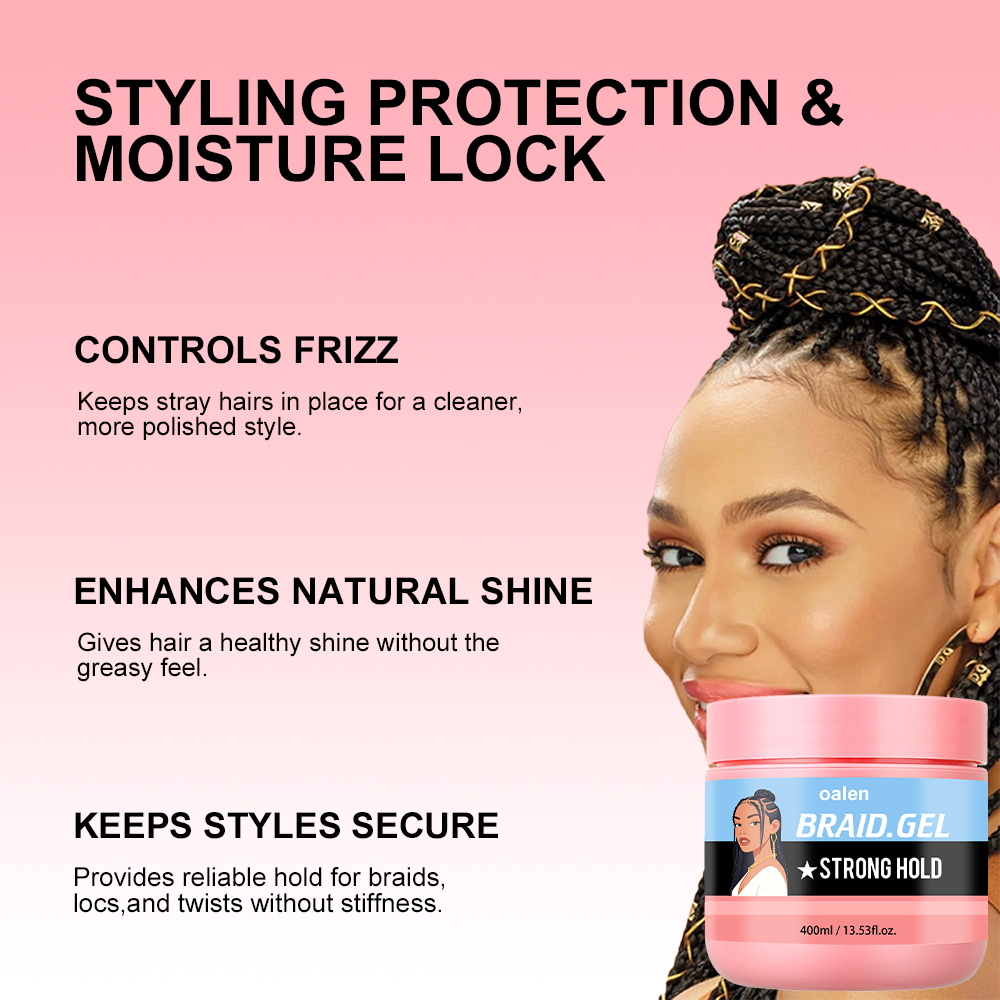 Strong Hair Styling Braid Gel Edge Control Twist & Braid Conditioning Gel Shine Conditioning Neat Braid Gel,oalen cosmetics