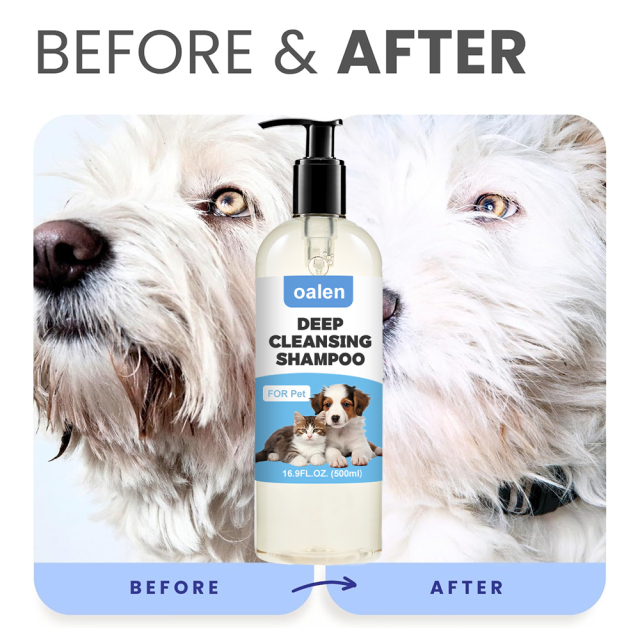 Private Label All Natural Wholesale No Tear Organic Moisturizing Skin Shampoo Pet Care Vegan Deep Cleansing Shampoo,oalen cosmetics