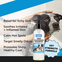 Private Label All Natural Wholesale No Tear Organic Moisturizing Skin Shampoo Pet Care Vegan Deep Cleansing Shampoo,oalen cosmetics