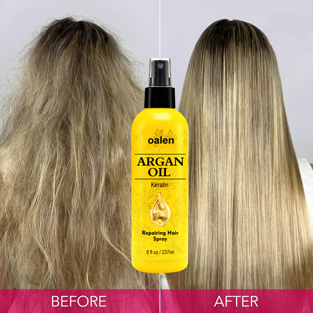 Luxfume Custom Private Label argan oil Silky Shine Spray Anti Frizz Hair Serum Oil Organic Repairing Hair Spray,oalen cosmetics
