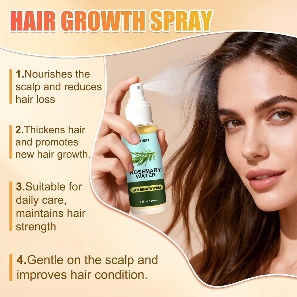 Organic Rosemary Water Hair Spray Vegan Promote Hair Regrowth Anti Loss Strengthens Hair growth Spray,oalen cosmetics