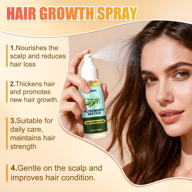 Organic Rosemary Water Hair Spray Vegan Promote Hair Regrowth Anti Loss Strengthens Hair growth Spray,oalen cosmetics