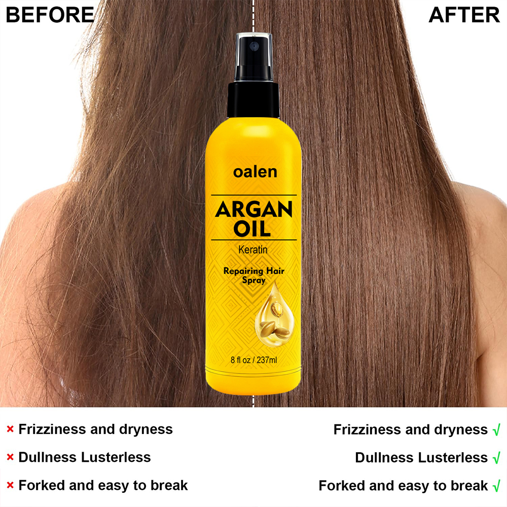 Custom Private Label argan oil Silky Shine Spray Anti Frizz Hair Serum Oil Organic Repairing Hair Spray,MY SHOP