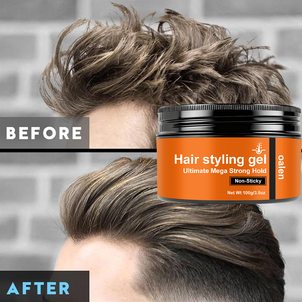 Organic Ultimate Mega Strong Hold Pomade Wax Non-Sticky Hair Styling Gel for All Hair Types,MY SHOP