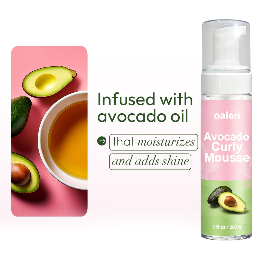 Private Label Strong Hold Styling Soft & Bouncy Curls Curling Hair Foam Hair Curl Mousse Organic Avocado Hair Care,MY SHOP