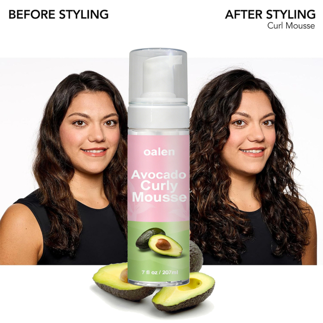 Private Label Strong Hold Styling Soft & Bouncy Curls Curling Hair Foam Hair Curl Mousse Organic Avocado Hair Care,MY SHOP