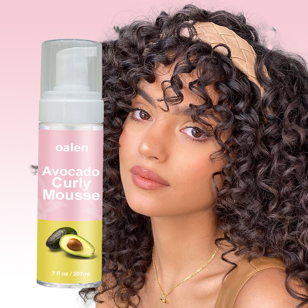Strong Hold Styling Soft & Bouncy Curls Curling Hair Foam Hair Curl Mousse Organic Avocado Hair Care,MY SHOP