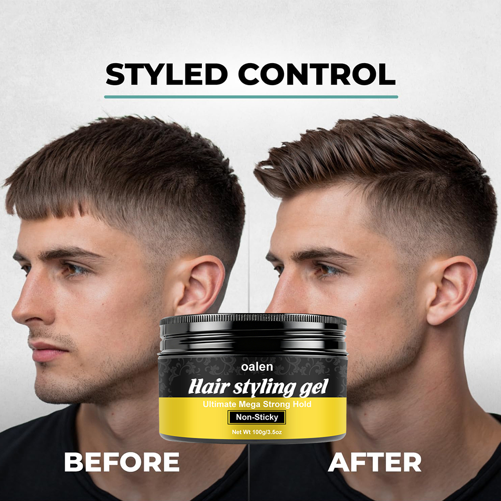 Ultimate Mega Strong Hold Pomade Wax Non-Sticky Hair Styling Gel for All Hair Types,oalen cosmetics