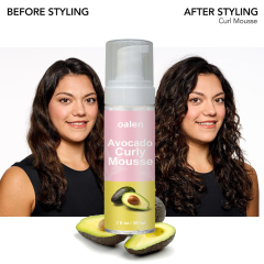 Strong Hold Styling Soft & Bouncy Curls Curling Hair Foam Hair Curl Mousse Organic Avocado Hair Care,MY SHOP