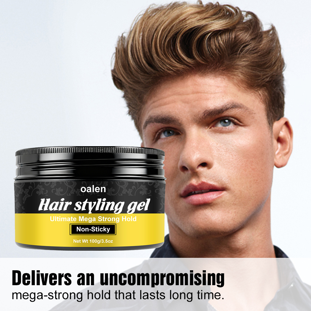 Ultimate Mega Strong Hold Pomade Wax Non-Sticky Hair Styling Gel for All Hair Types,oalen cosmetics