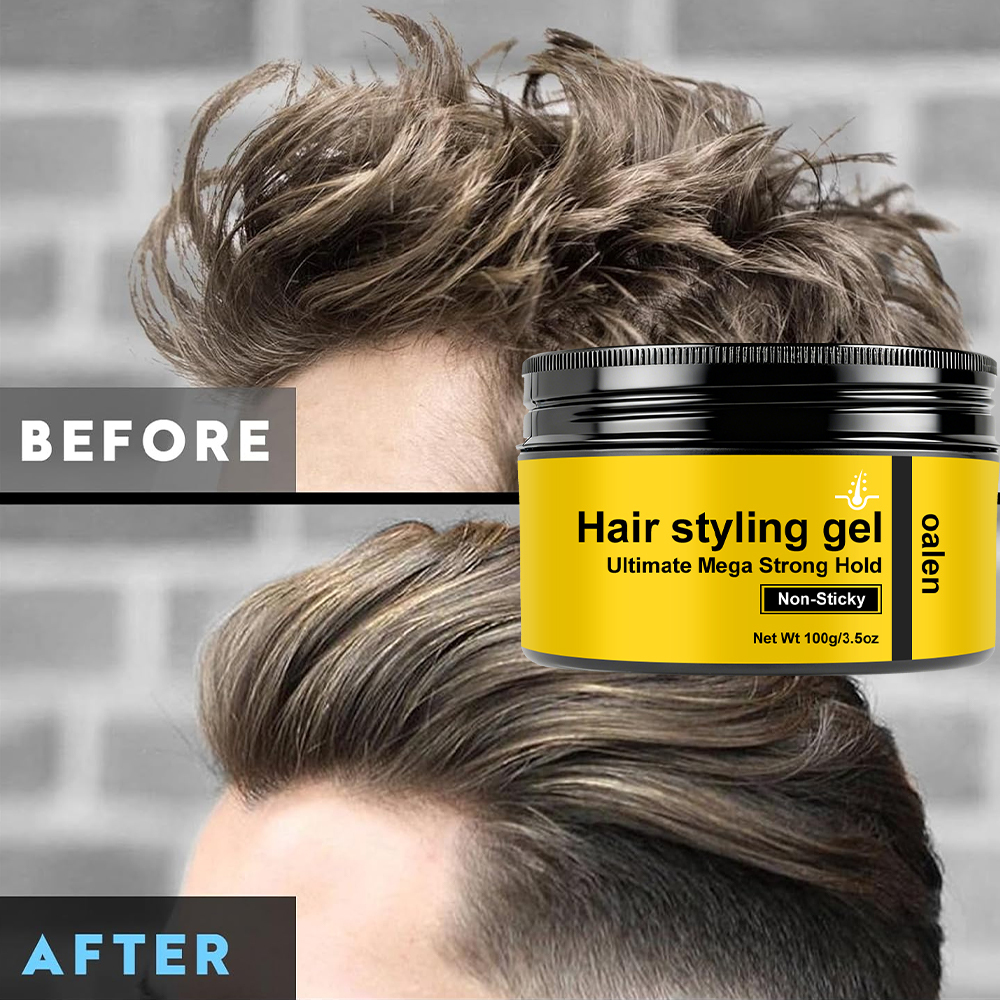 Ultimate Mega Strong Hold Pomade Wax Non-Sticky Hair Styling Gel,oalen cosmetics