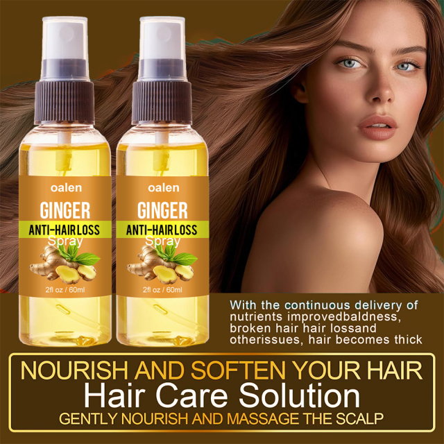Organic Hair Regrowth Spray Anti Loss Ginger Natural Hair Growth Nourishing Serum Oil Mist,oalen cosmetics