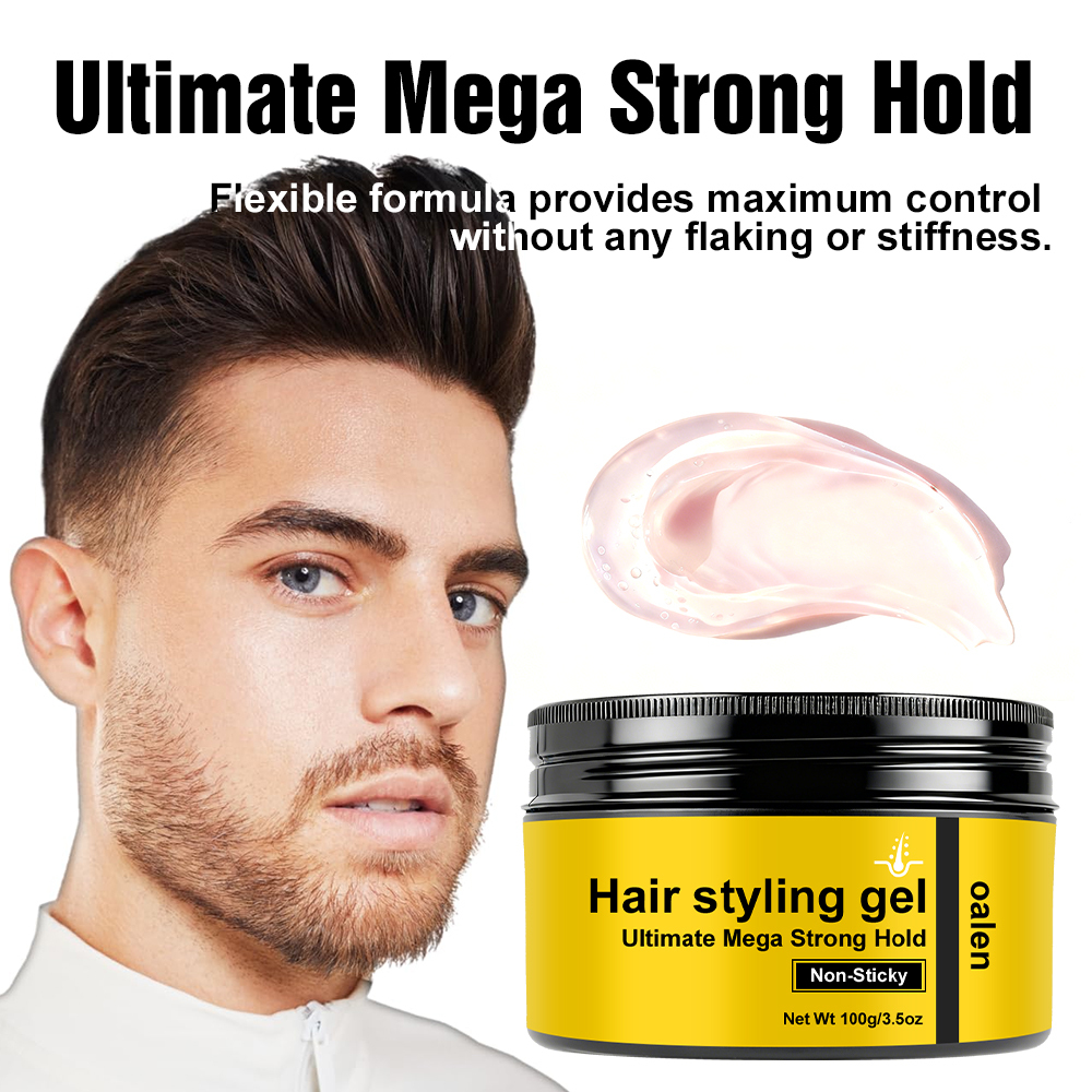Ultimate Mega Strong Hold Pomade Wax Non-Sticky Hair Styling Gel,oalen cosmetics