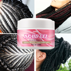 Professional Organic 4C Extra Braiding Gel 250g Strong Hold Peach Scent for Curly Hair Private Label African Styling Product,oalen cosmetics
